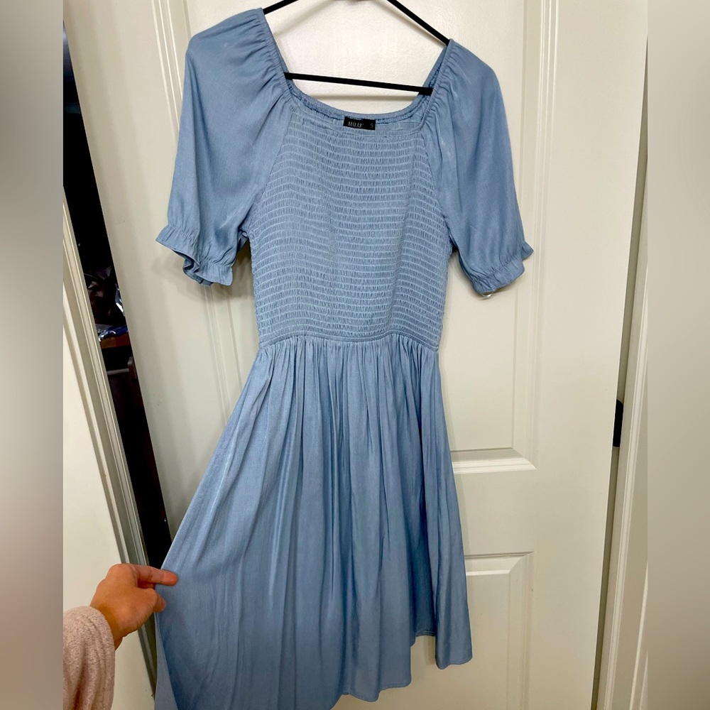 MikaRose dusty blue dress